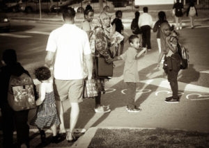 School dismissal rush hour.