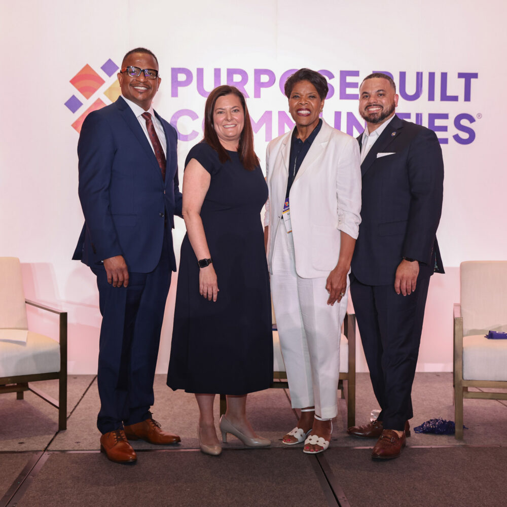 Left to right: Reggie Ivey (Northside Neighbors), Katie Delp (Purpose Built Communities), Rev. Vanessa Ward (RISE Northwest), and Derek Mallow (East Savannah United)