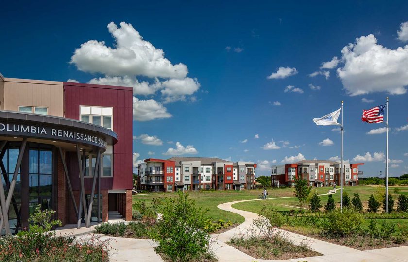 Completed in 2018, the first phase of housing Columbia at Renaissance Square provided 119 affordable rental units and 21 market-rate apartments.